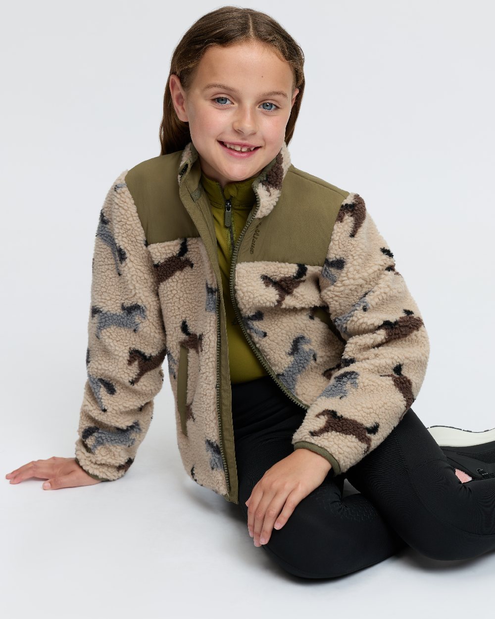 Willow Green Coloured LeMieux Kids Mini Theo Pony Fleece on White Background 