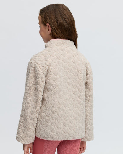 Stone Coloured LeMieux Kids Mini Thora Heart Fleece on White Background 