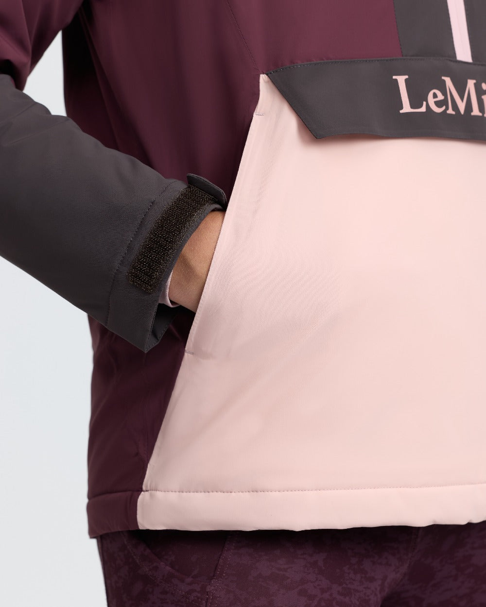 Bramble Coloured LeMieux Kids Young Rider Bailey Waterproof Anorak on White Background 