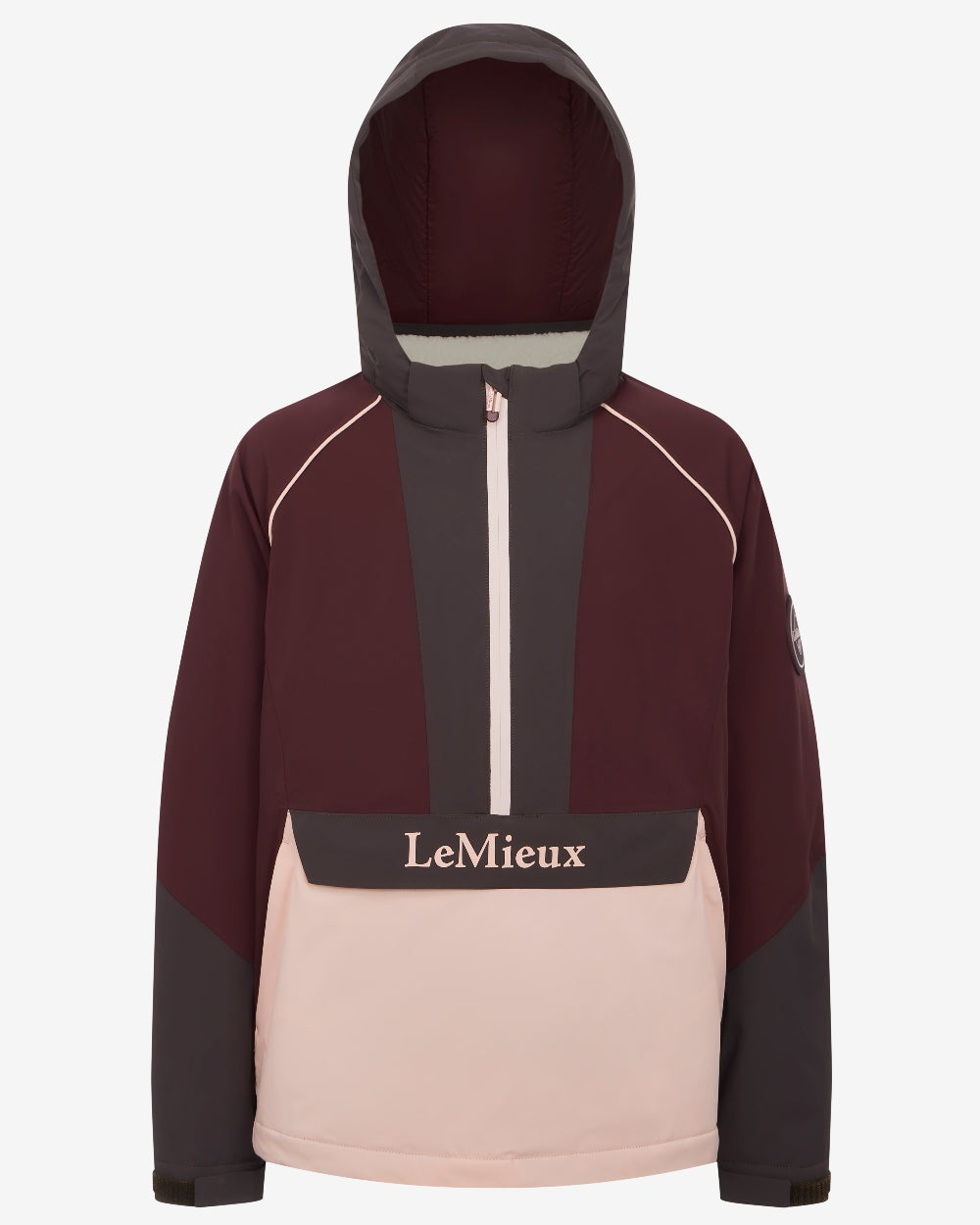 Bramble Coloured LeMieux Kids Young Rider Bailey Waterproof Anorak on White Background 