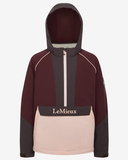 Bramble Coloured LeMieux Kids Young Rider Bailey Waterproof Anorak on White Background 