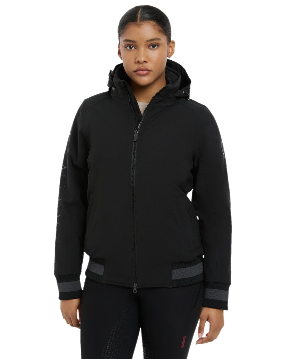 Black coloured LeMieux Ladies Team Jacket on white background 