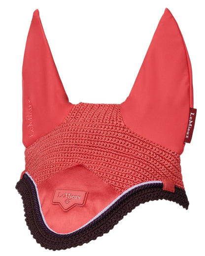 Cranberry coloured LeMieux Loire Fly Hood on white background 