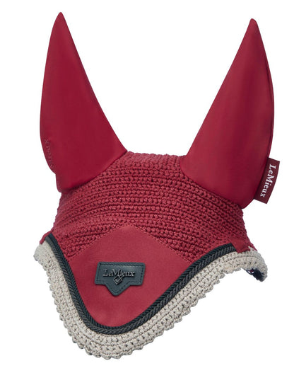 Ember coloured LeMieux Loire Fly Hood on white background 