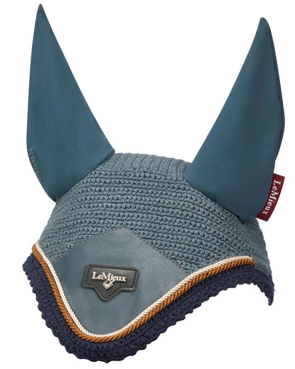 Petrol coloured LeMieux Loire Fly Hood on white background 