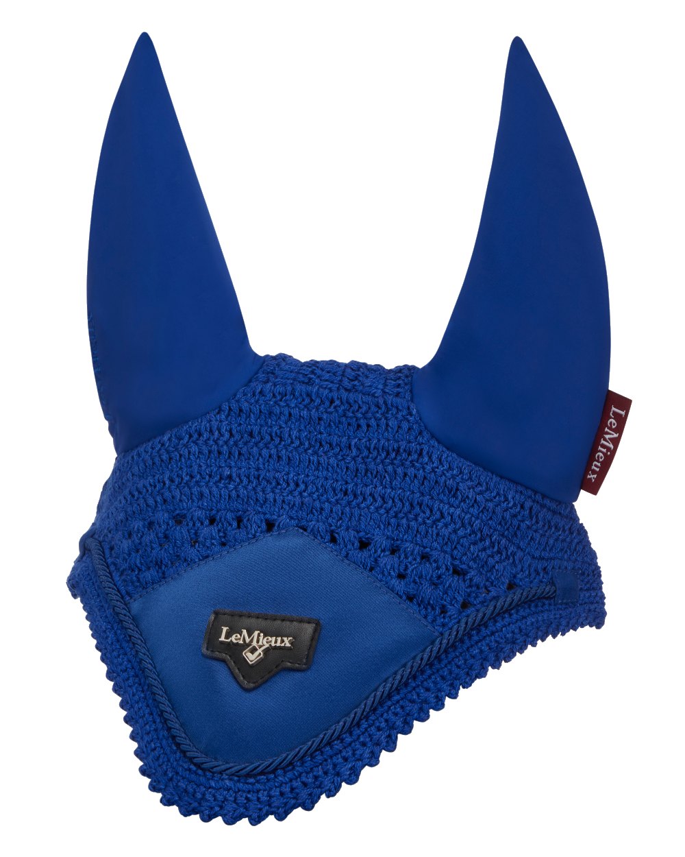 Benetton Blue coloured LeMieux Loire Fly Hood on white background 