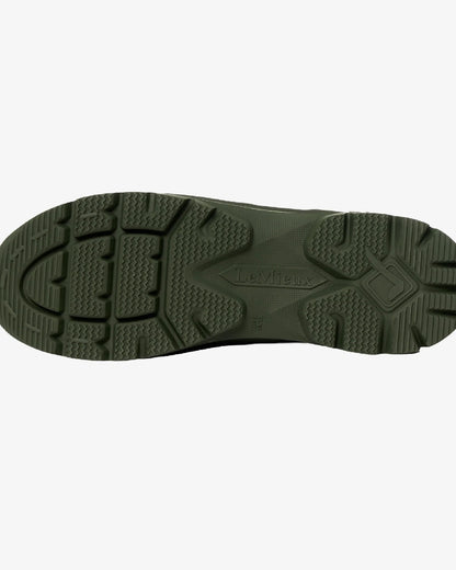 Olive Coloured LeMieux Mens Bramshaw Welly on White Background 