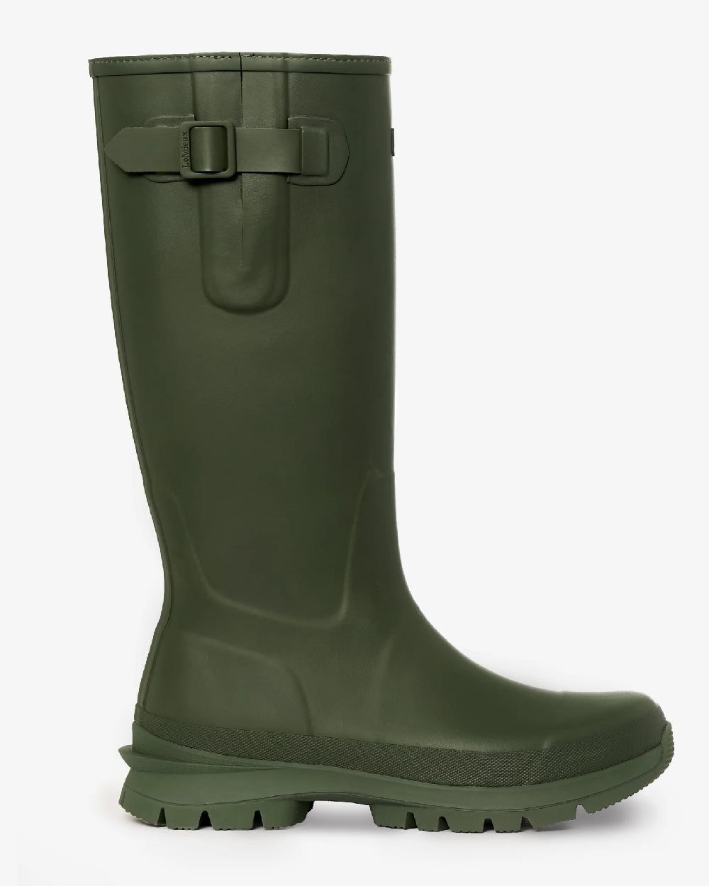 Olive Coloured LeMieux Mens Bramshaw Welly on White Background 
