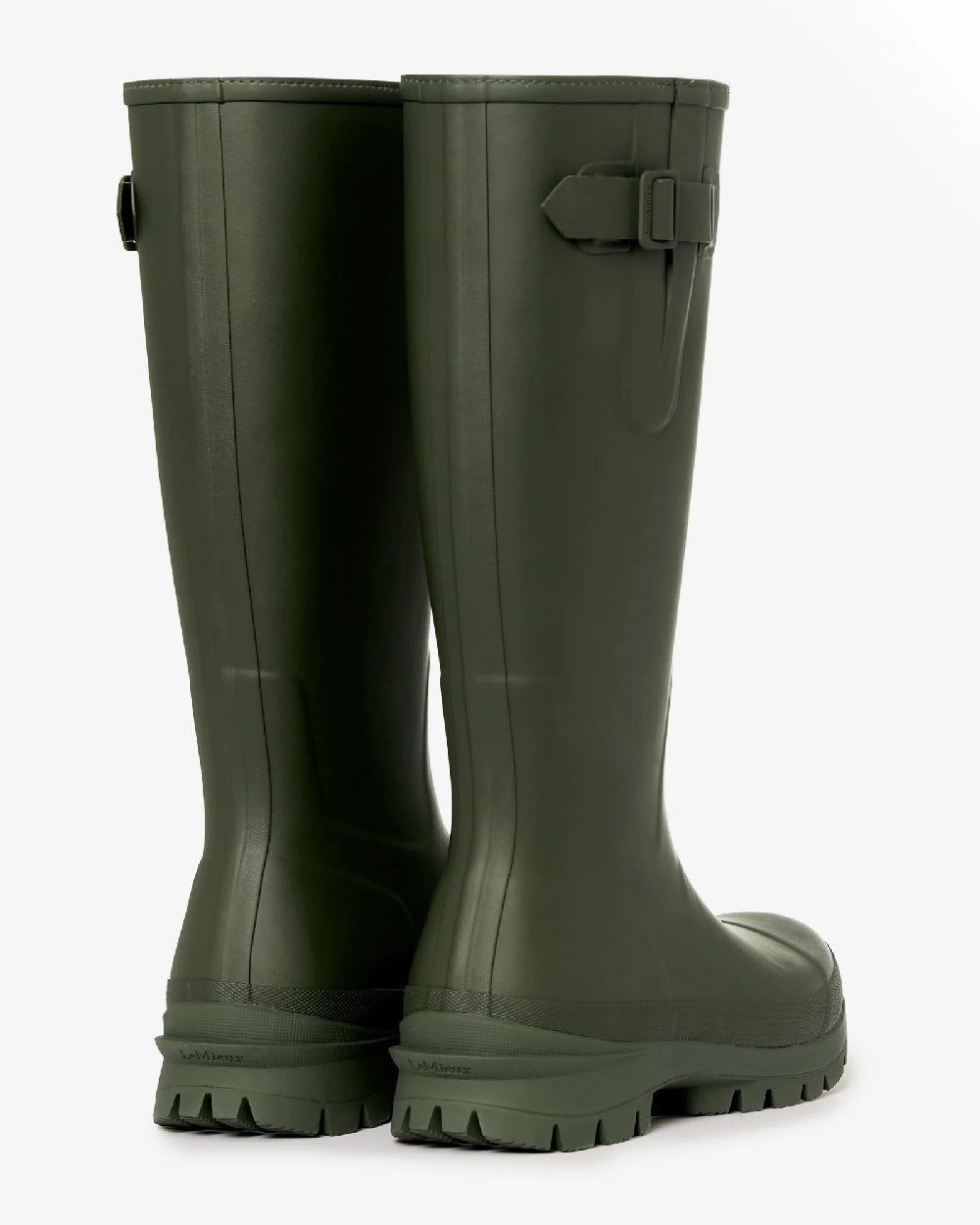 Olive Coloured LeMieux Mens Bramshaw Welly on White Background 