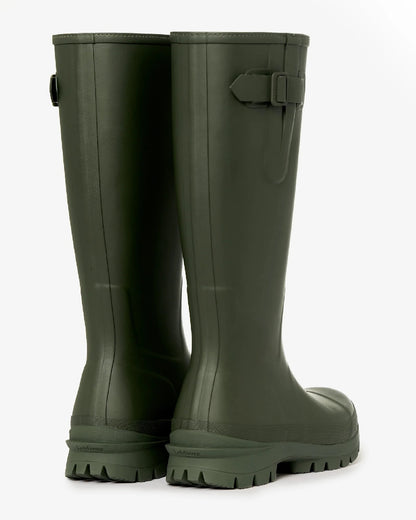 Olive Coloured LeMieux Mens Bramshaw Welly on White Background 