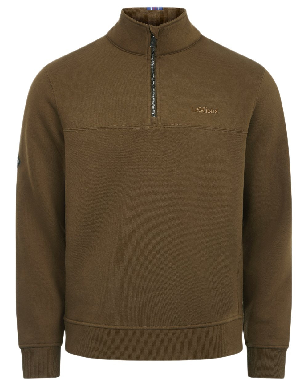 Alpine coloured LeMieux Mens Quarter Neck Sweater on white background 