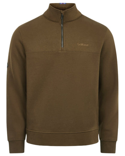 Alpine coloured LeMieux Mens Quarter Neck Sweater on white background 