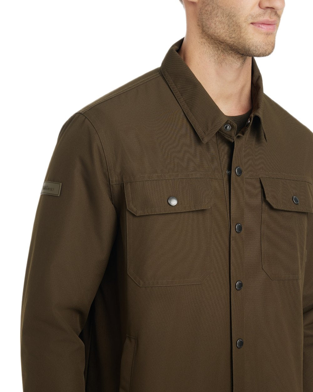 Alpine coloured LeMieux Mens Showerproof Shacket on white background 