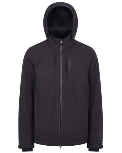 Black coloured LeMieux Mens Waterproof Team Jacket on white background 