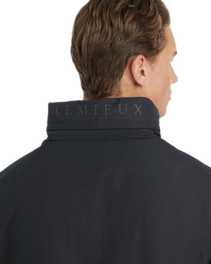 Black coloured LeMieux Mens Waterproof Team Jacket on white background 