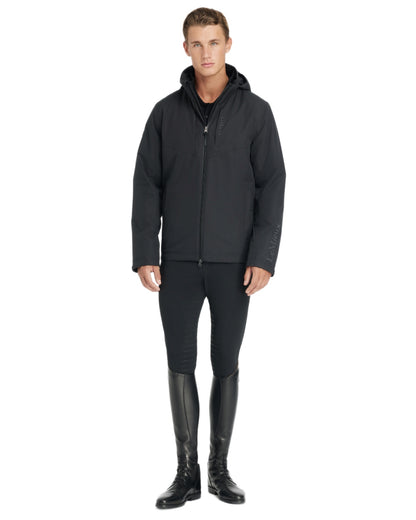 Black coloured LeMieux Mens Waterproof Team Jacket on white background 