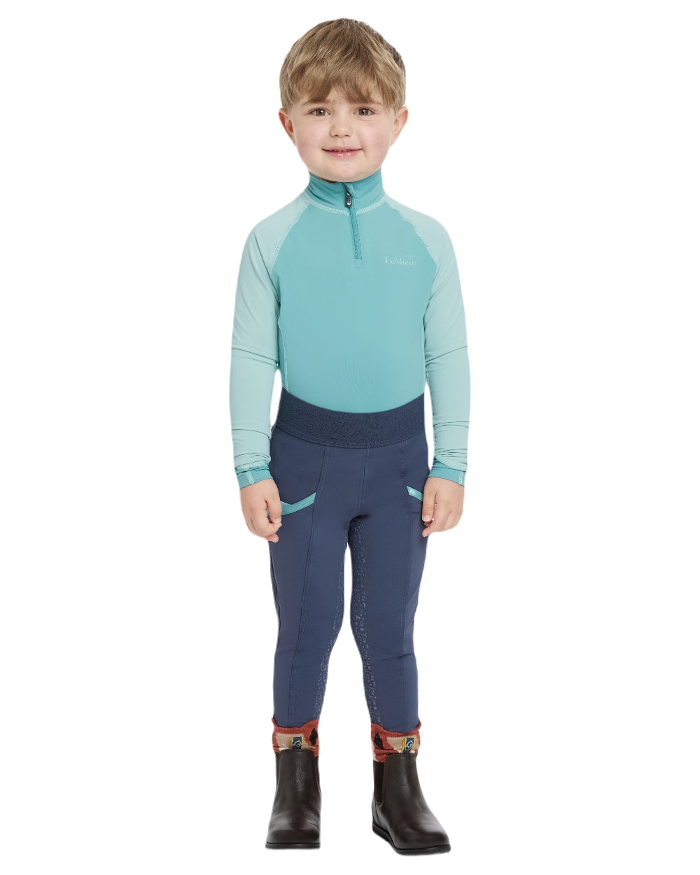 Lagoon coloured LeMieux Mini Base Layer on white background 