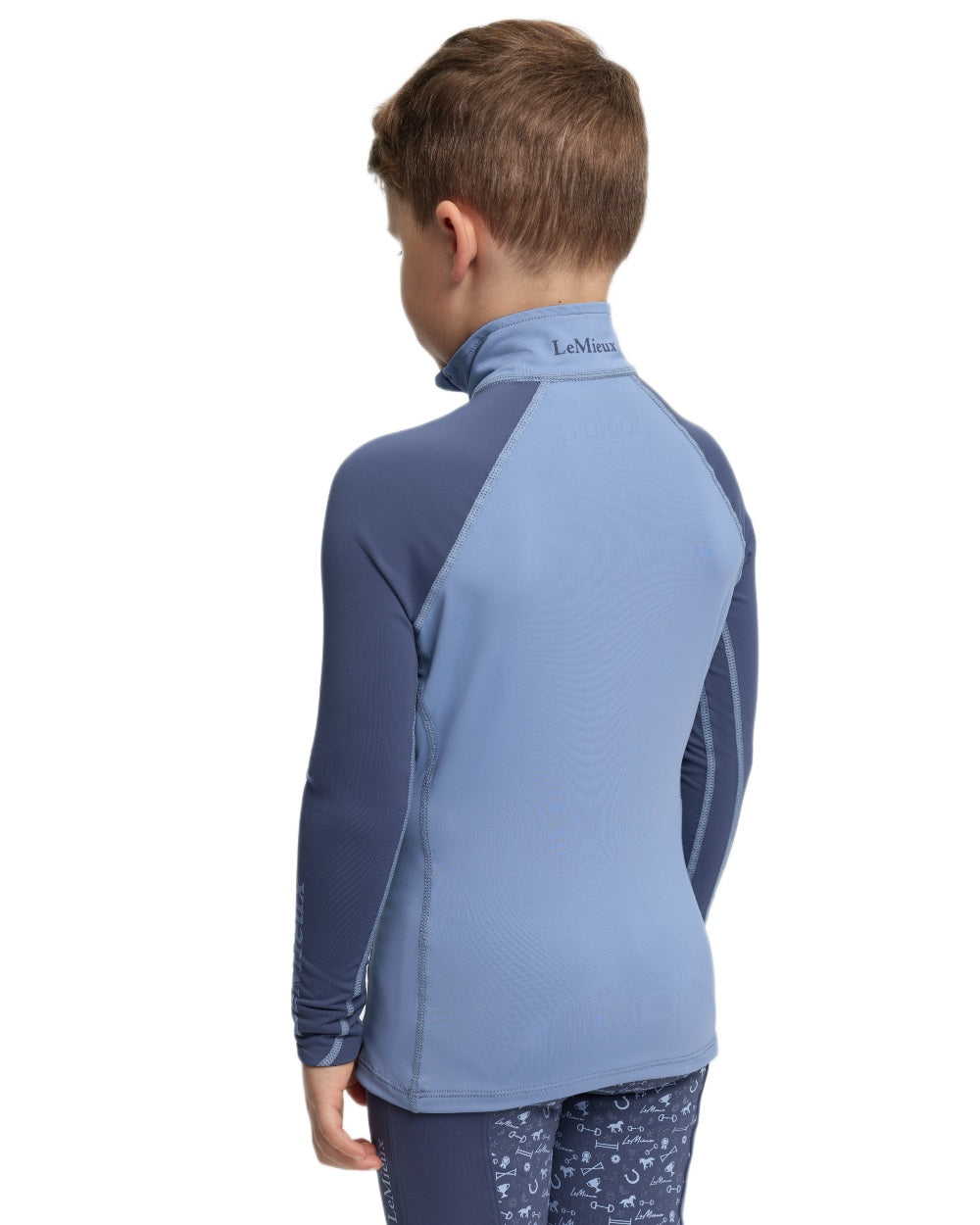 Powder Blue coloured LeMieux Mini Base Layer on white background 