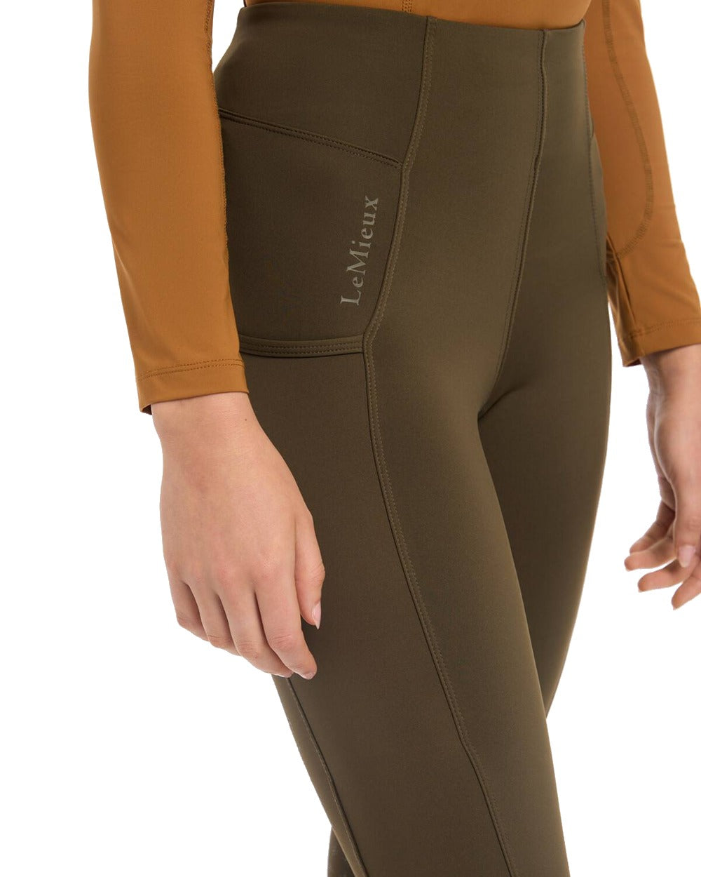 Alpine coloured LeMieux Naomi Pull On Breeches on white background 