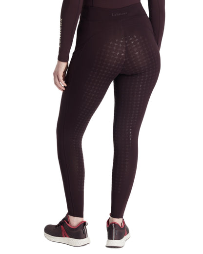 Damson coloured LeMieux Naomi Pull On Breeches on white background 