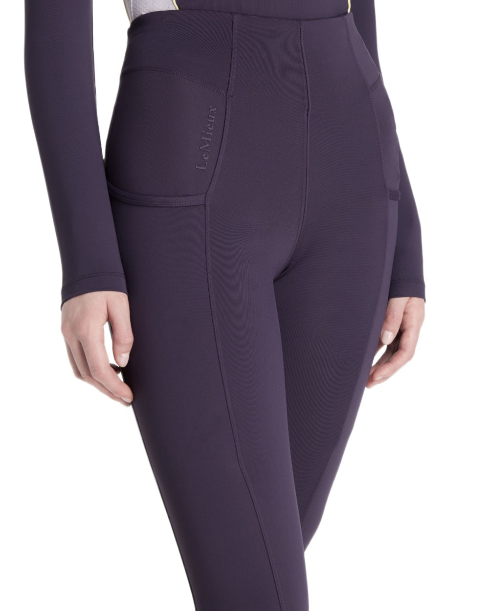 Juniper coloured LeMieux Naomi Pull On Breeches on white background 