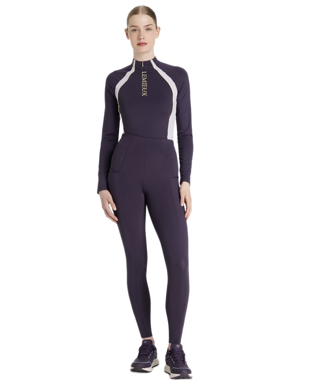 Juniper coloured LeMieux Naomi Pull On Breeches on white background 