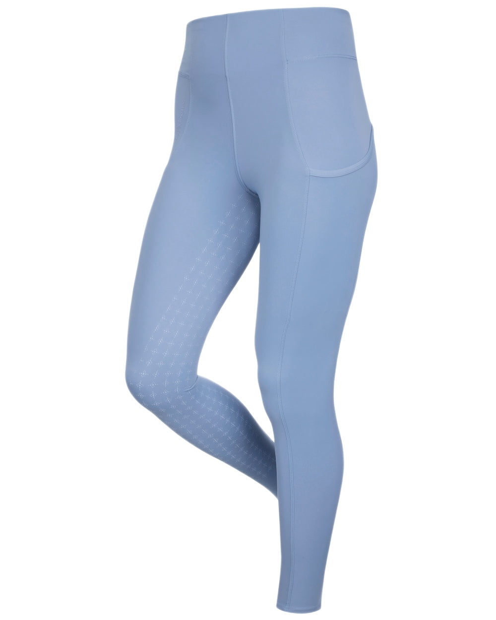 Powder Blue coloured LeMieux Naomi Pull On Breeches on white background 