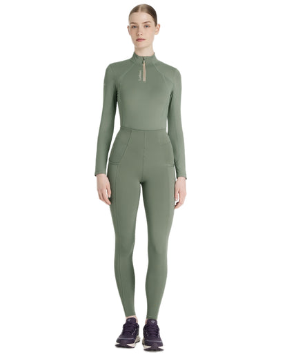 Rosemary coloured LeMieux Naomi Pull On Breeches on white background 