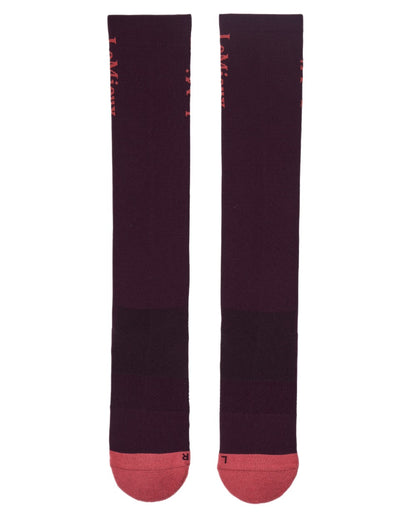 Damson coloured LeMieux Performance Socks on white background 