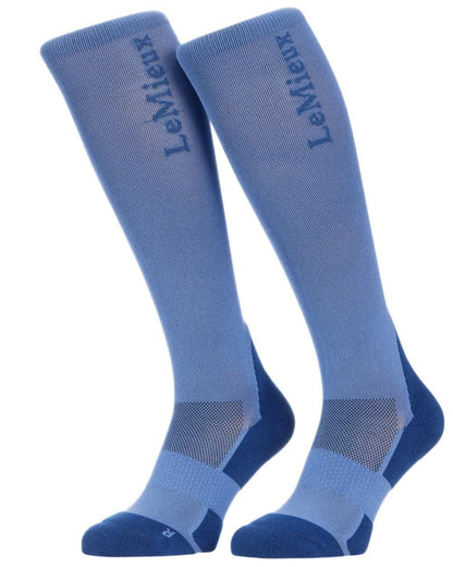 Powder Blue coloured LeMieux Performance Socks on white background 