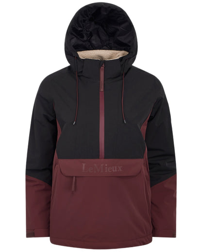 Black Bramble coloured LeMieux Phoebe Half Zip Waterproof Anorak on white background 