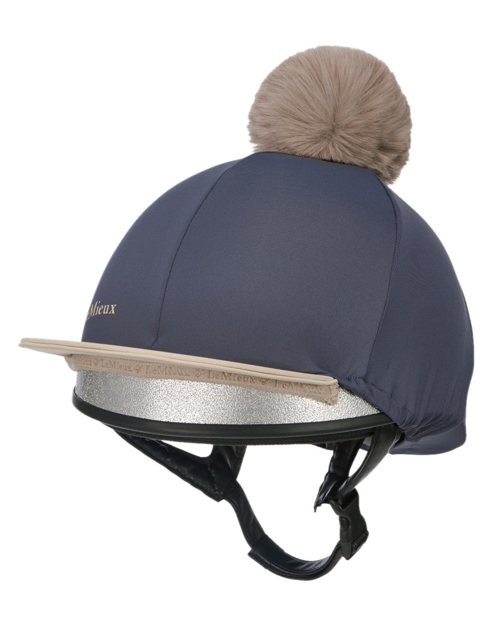 Dusk Almond coloured LeMieux Pom Hat Silk on white background 
