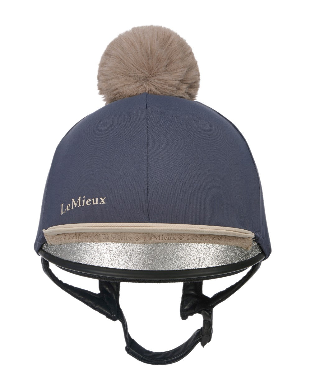 Dusk Almond coloured LeMieux Pom Hat Silk on white background 