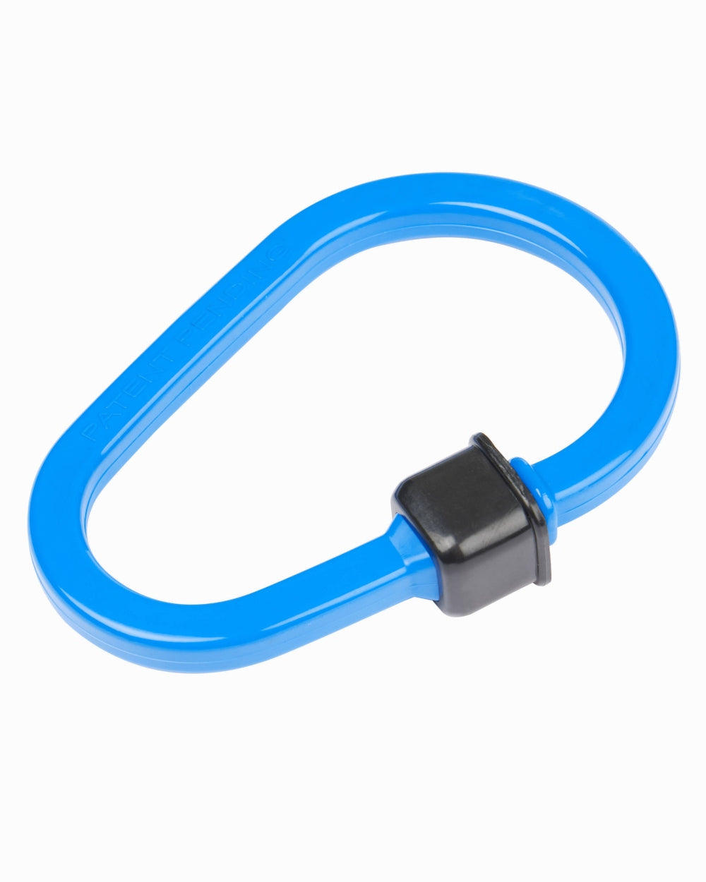 Blue coloured LeMieux Poplock Safety Lock on white background 