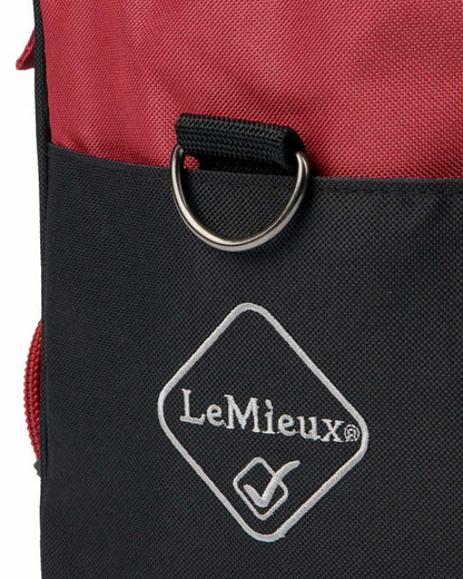 Burgundy coloured LeMieux ProKit Lite Grooming Bag on white background 