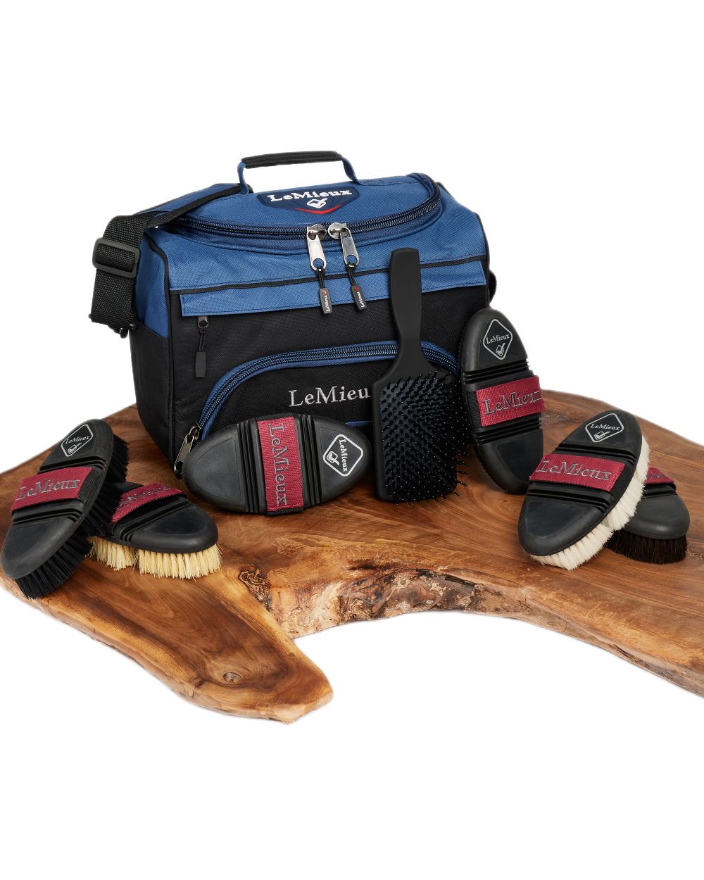 Navy coloured LeMieux ProKit Lite Grooming Bag on white background 