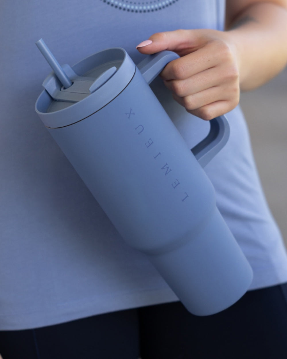 Powder Blue coloured LeMieux Sports Cup on outdoor background 