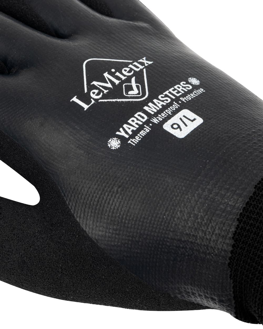 Black coloured LeMieux Thermal Work Gloves on white background 