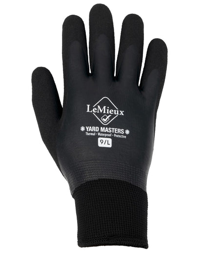 Black coloured LeMieux Thermal Work Gloves on white background 
