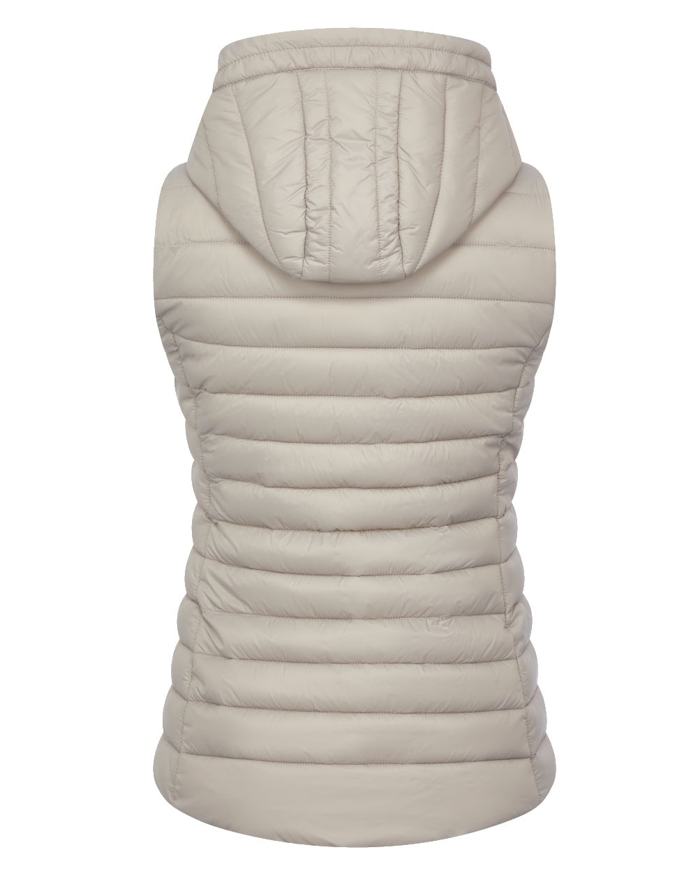 Ash coloured LeMieux Tilly Hooded Puffer Gilet on white background 