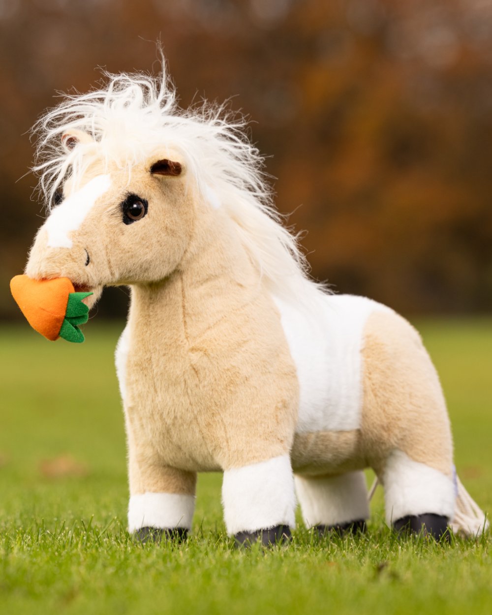 Lemon coloured LeMieux Toy Pony Lemon on garden background 