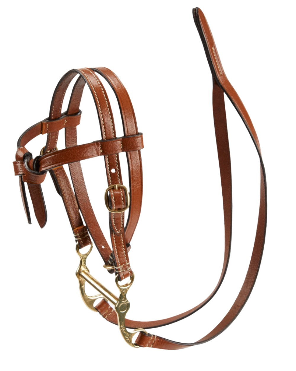 Tan coloured LeMieux Toy Pony Western Bridle on white background 