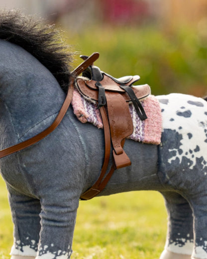 Blossom coloured LeMieux Toy Pony Western Pad on outdoor background 