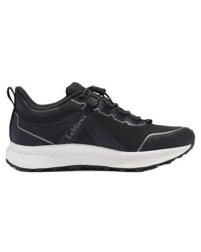 Black coloured LeMieux Trax Sports Waterproof Trainers on white background 