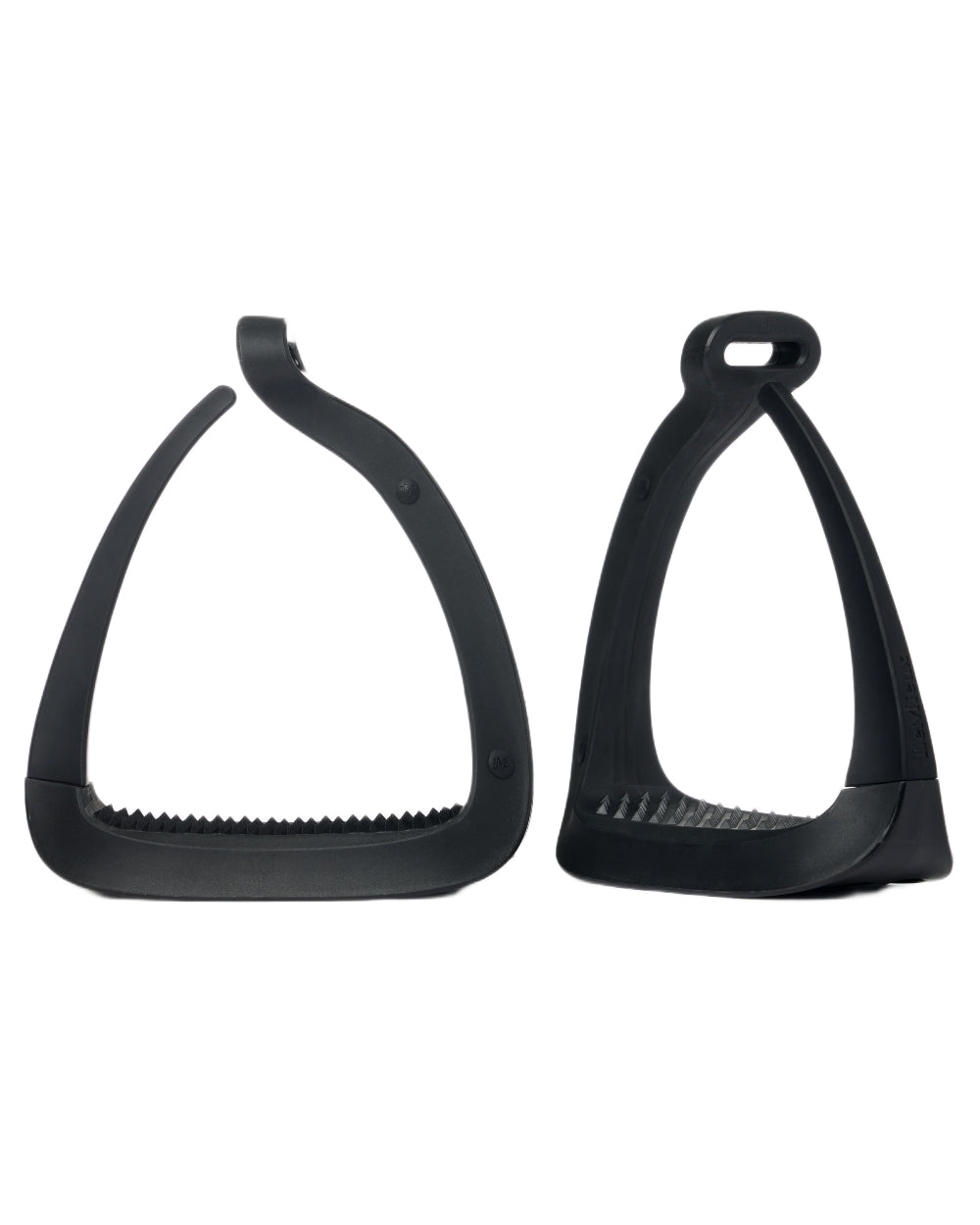 Black coloured LeMieux VectorFlex Stirrup Arm on white background 