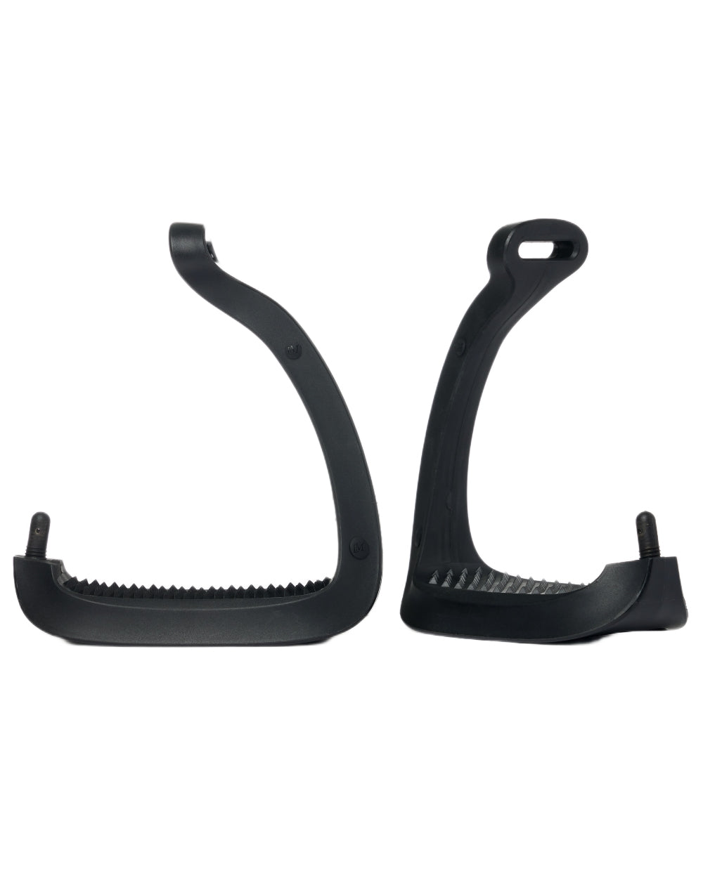 Black coloured LeMieux VectorFlex Stirrup Arm on white background 