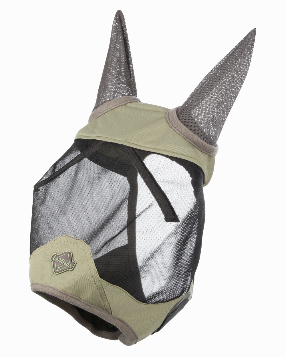 Fern coloured LeMieux Visor-Tek Half Fly Mask on white background 