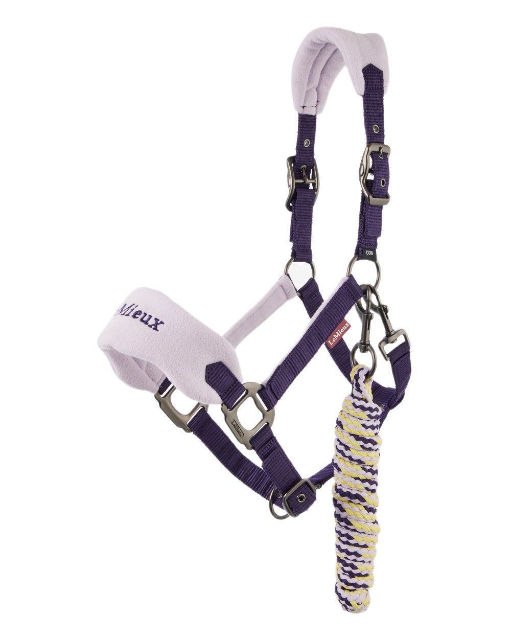 Juniper coloured LeMieux Vogue Headcollar &amp; Leadrope on white background 