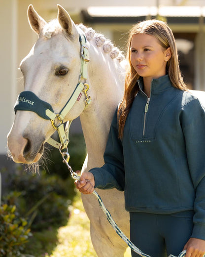 Macaron coloured LeMieux Vogue Headcollar &amp; Leadrope on outdoor background 