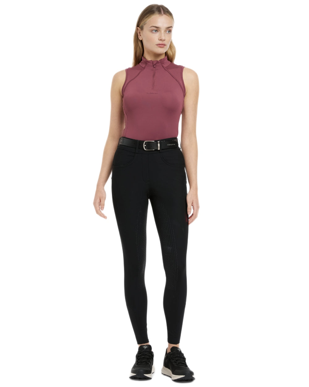 Black coloured LeMieux Womens Amy Breggings on white background 